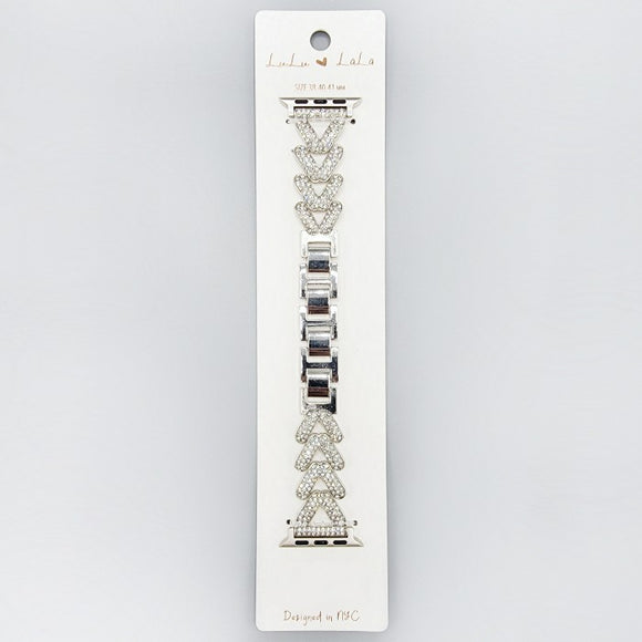 SILVER CLEAR STONES WATCH BAND ( 1562 RH )