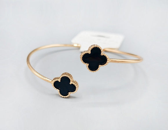 GOLD QUATREFOIL CUFF BANGLE ( 1585 GDBK )