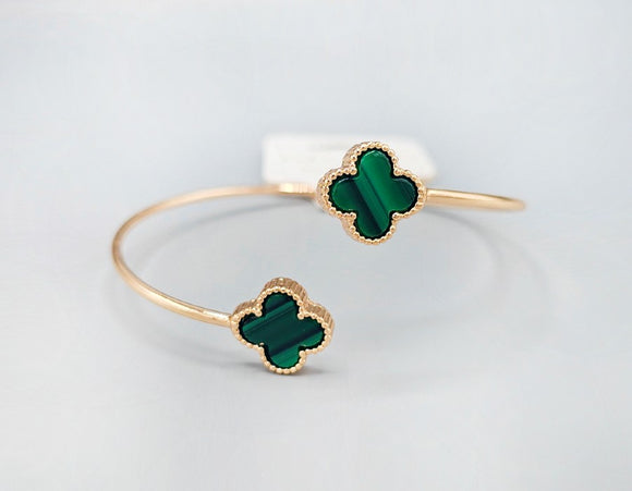 GOLD QUATREFOIL CUFF BANGLE ( 1585 GDEM )