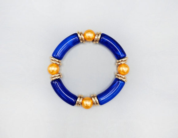 BLUE YELLOW STRETCH BRACELET ( 1599 YELBL )