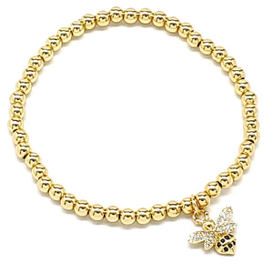 BALL STRETCH BEE CHARM BRACELET ( 2112 GCL )