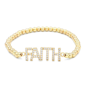 STEEL BALL STRETCH BRACELET FAITH ( 2234 G )