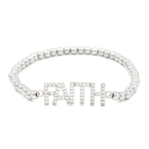 STEEL BALL STRETCH BRACELET FAITH ( 2234 S )