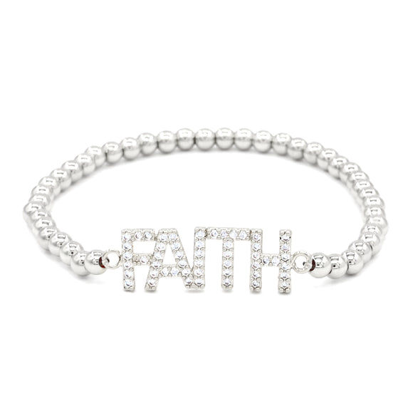 STEEL BALL STRETCH BRACELET FAITH ( 2234 S )