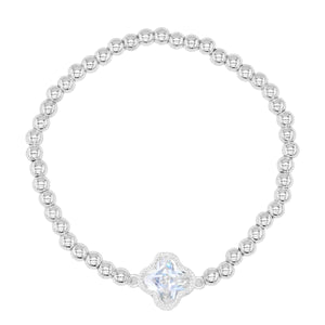 STRETCH BRACELET CZ QUATREFOIL ( 2282 S )