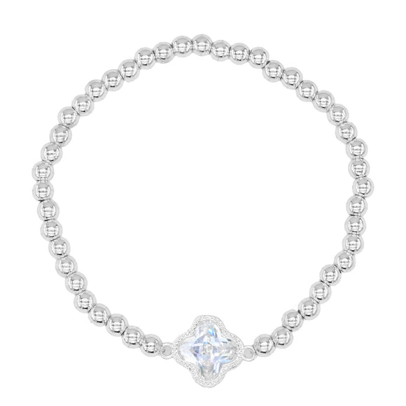 STRETCH BRACELET CZ QUATREFOIL ( 2282 S )