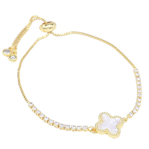 ADJUSTABLE QUATREFOIL BRACELET ( 2353 GMOP )