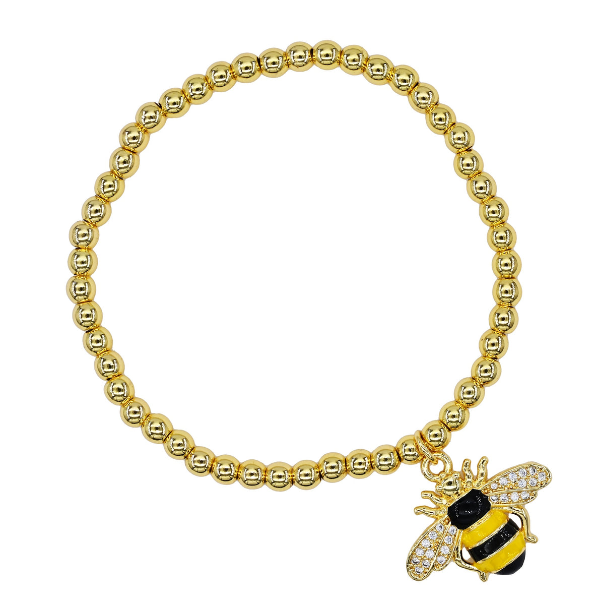 GOLD BUMBLE BEE STRETCH BRACELET ( 2696 G ) – Ohmyjewelry.com