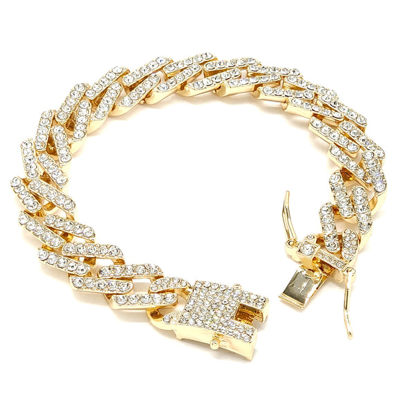 PRONG LINK CHAIN BRACELET ( 3042 GL8.5 )