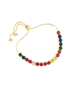 5mm CZ BRACELET MULTICOLOR ( 536 GMT )