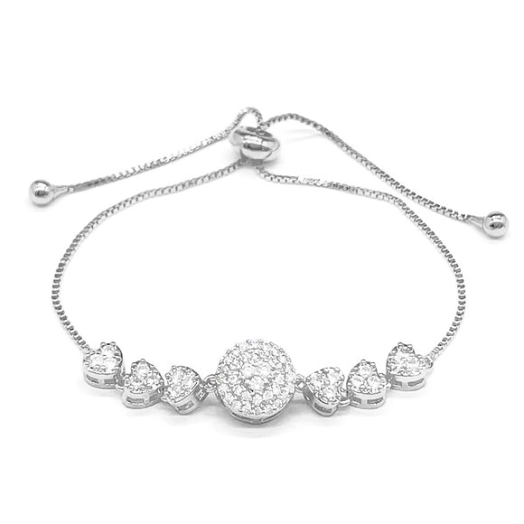 HEART CZ ADJUSTABLE BRACELET ( 571 SCL )