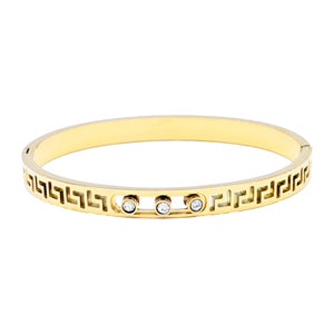 GOLD BANGLE CLEAR STONES ( 6181 G )