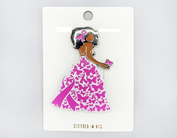 GIRL BROOCH PINK RIBBON ( 1020 HEPK )