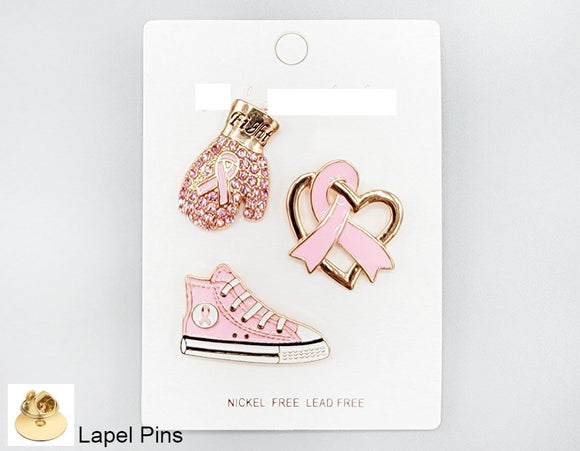 GOLD LIGHT PINK RIBBON PIN SET ( 1025 GDLPK )