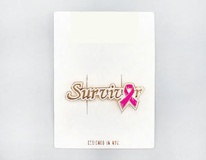 GOLD SURVIVOR PINK RIBBON BROOCH ( 1067 GDPK )