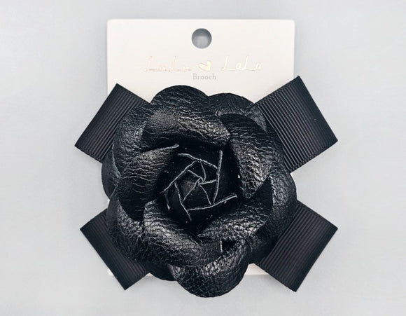 BLACK FLOWER BROOCH ( 1079 BK )