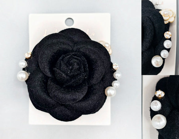 BLACK FLOWER BROOCH ( 1080 BK )