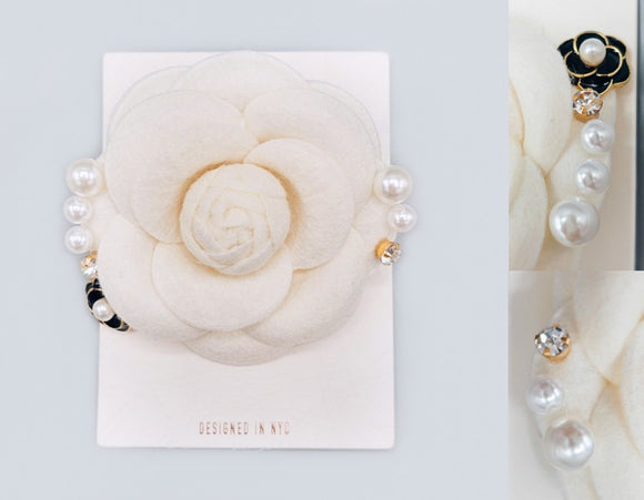WHITE FLOWER BROOCH ( 1080 WHT )