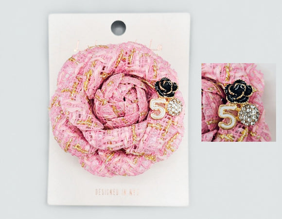 PINK FLOWER BROOCH ( 1081 PK )