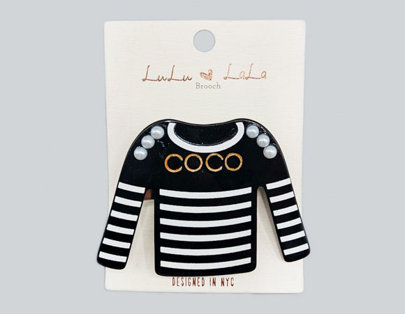 BLACK SHIRT BROOCH ( 1114 BK )