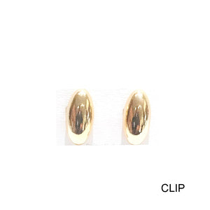 OVAL CLIP ON EARRINGS ( 13 G )