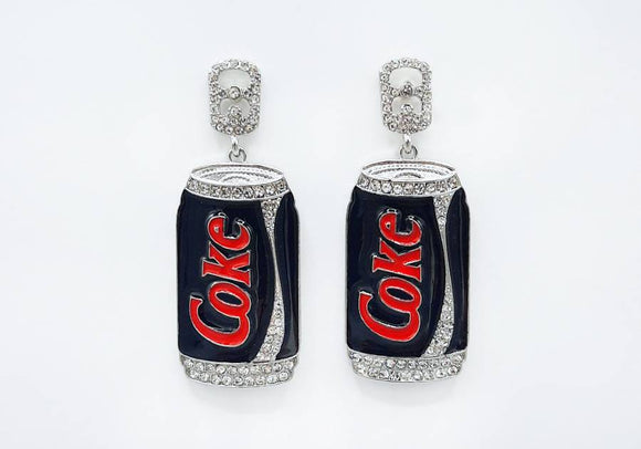 SILVER COKE EARRINGS ( 1841 BK )