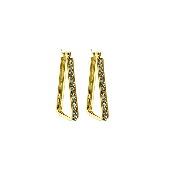 GOLD STAINLESS STEEL TRIANGLE HOOP EARRINGS ( 554 30G )