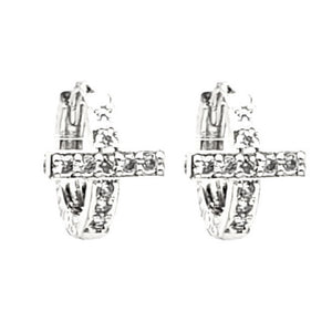 SILVER CZ CROSS EARRINGS ( 739 SCL )