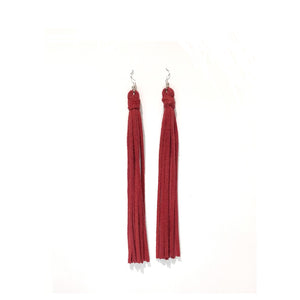 Red Leather Earrings ( 76 RD )