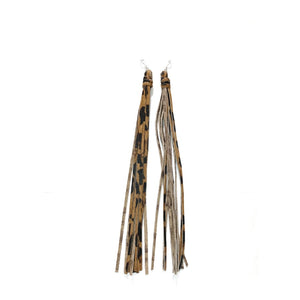 LEOPARD PRINT LEATHER DANGLING EARRINGS ( 77 LEO )