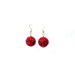 Red Mirror Ball Earrings ( 80 14 )