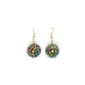 Vitrail Oil Spill Color Mirror Ball Earrings ( 80 35 )