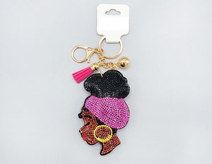 PINK BLACK WOMAN KEY CHAIN ( 1621 PK )