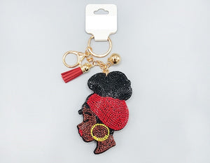 RED BLACK WOMAN KEY CHAIN ( 1621 RD )