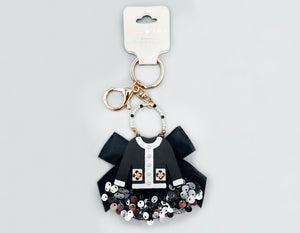 BLACK GOLD WHITE OUTFIT KEYCHAIN ( 1668 GDBK )