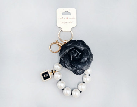BLACK FLOWER KEYCHAIN ( 1705 GDBK )