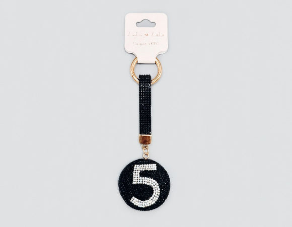 BLACK 5 KEYCHAIN BAG CHARM ( 1720 BK )