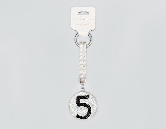 WHITE 5 KEYCHAIN BAG CHARM ( 1720 CRY )