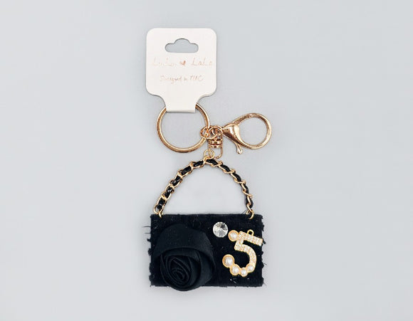 BLACK PURSE KEYCHAIN ( 1721 BK2 )