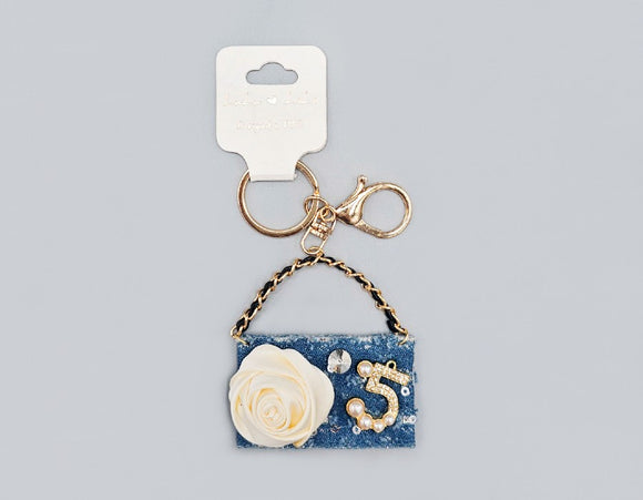 BLUE DENIM PURSE KEYCHAIN ( 1721 BL )