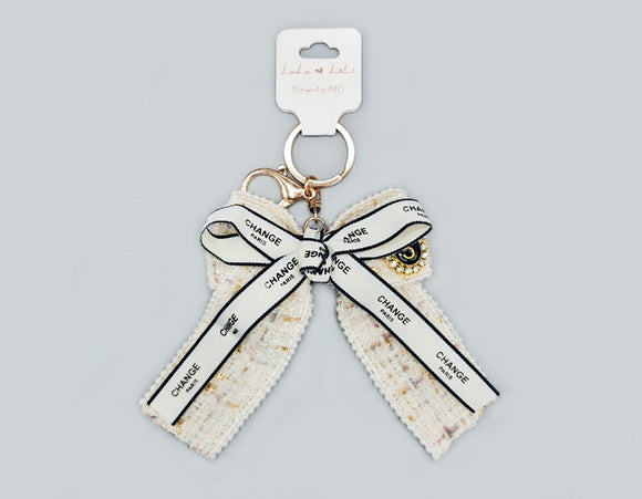WHITE BOW KEYCHAIN ( 1725 WHT )