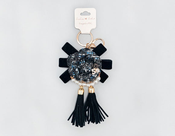 FLOWER TASSEL KEYCHAIN ( 1727 BK )