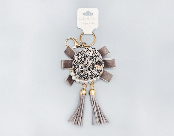 FLOWER TASSEL KEYCHAIN ( 1727 GRY )