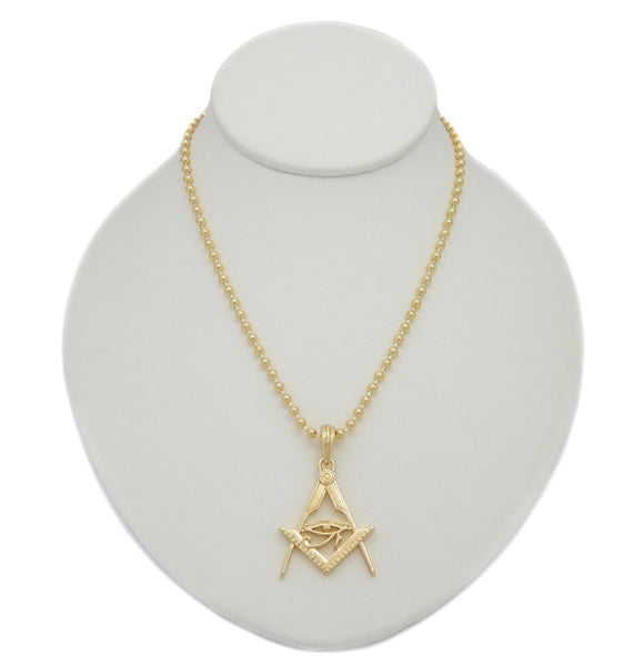 Gold Necklace Square Compass Eye Of Ra ( 116 GD )