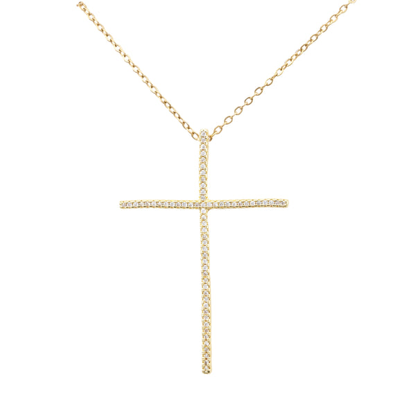 STAINLESS STEEL CROSS PENDANT NECKLACE ( 3072 GL )