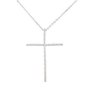 STAINLESS STEEL CROSS PENDANT NECKLACE ( 3072 SL )