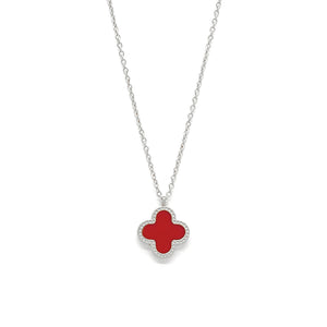 STAINLESS STEEL QUATREFOIL NECKLACE ( 3145 SRD )