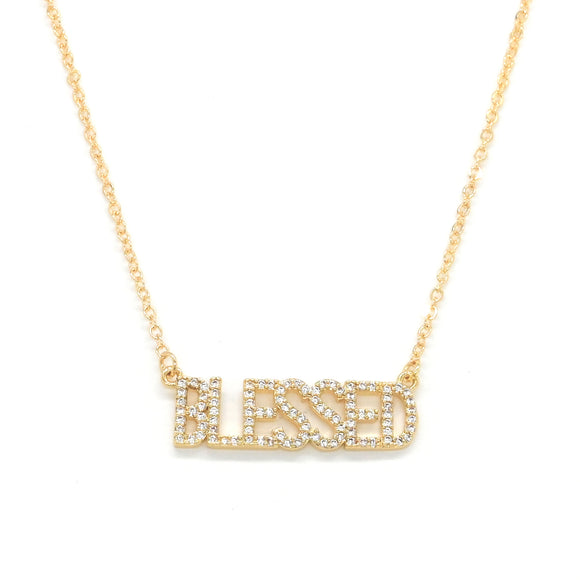 GOLD STAINLESS STEEL NECKLACE BLESSED ( 3155 G )