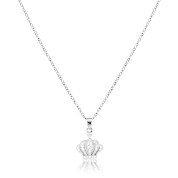 STAINLESS STEEL CROWN PENDANT NECKLACE ( 3181 S )