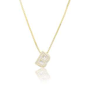 MICRO PAVE CZ INITIAL NECKLACE ( 3186 BG )